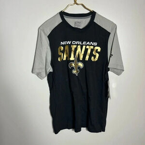 NWT! Fanatics, New Orleans Saints, gray and black T-shirt size‎ M